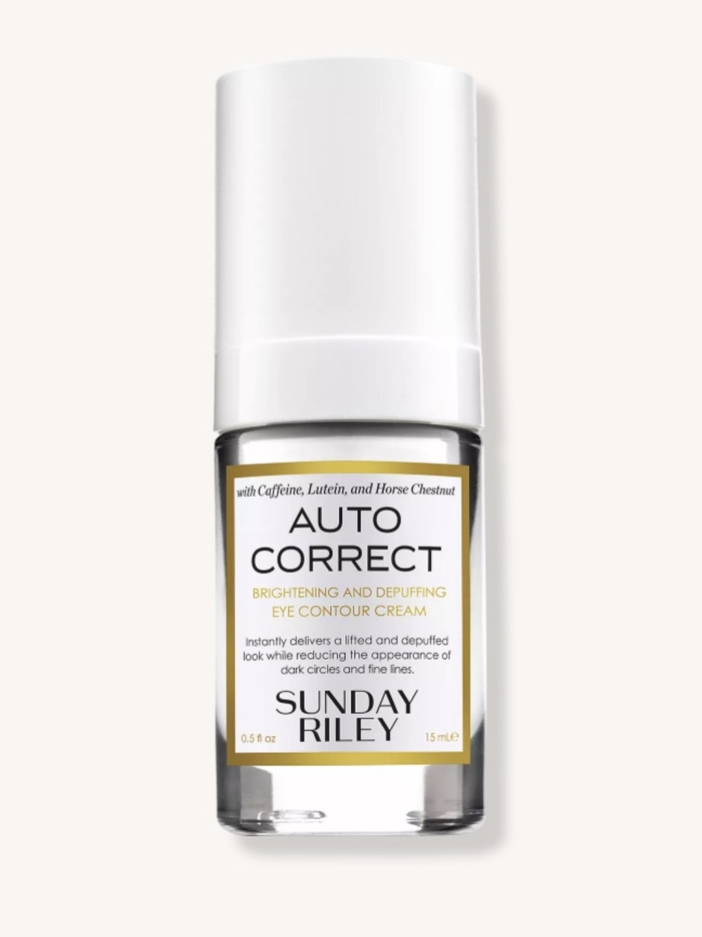 Sunday Riley Auto Correct Brightening and Depuffing Eye Contour Cream 0.5oz/15ml